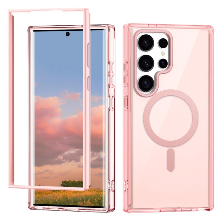 For Samsung Galaxy S24 Ultra 5G Colorful MagSafe Magnetic PC + TPU Phone Case(Pink) - Galaxy S24 Ultra 5G Cases by buy2fix | Online Shopping UK | buy2fix