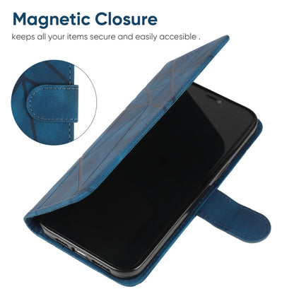 For Samsung Galaxy S24 / S25 5G Skin Feel Geometric Lines Leather Phone Case(Blue) - Galaxy S24 5G Cases by buy2fix | Online Shopping UK | buy2fix