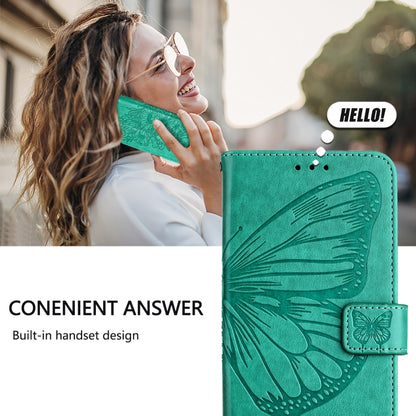 For Blackview Wave 6C Embossed Butterfly Leather Phone Case(Green) - More Brand by buy2fix | Online Shopping UK | buy2fix