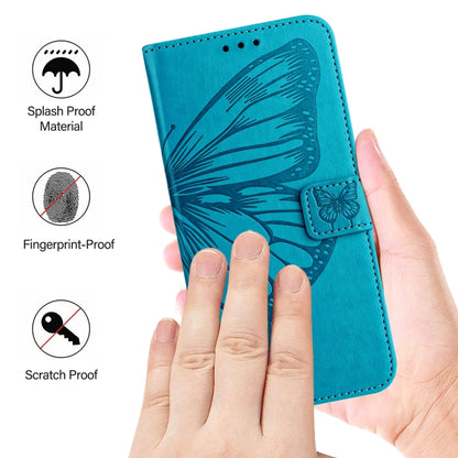 For Blackview Color 8 Embossed Butterfly Leather Phone Case(Blue) - More Brand by buy2fix | Online Shopping UK | buy2fix