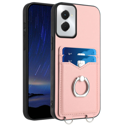 For Motorola Moto G Power 5G 2024 R20 Ring Card Holder Phone Case(Pink) - Motorola Cases by buy2fix | Online Shopping UK | buy2fix