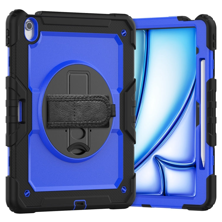 For iPad Air 13 2024 Silicone Hybrid PC Tablet Case with Shoulder Strap(Dark Blue + Black) - iPad Air 13 2024 Cases by buy2fix | Online Shopping UK | buy2fix