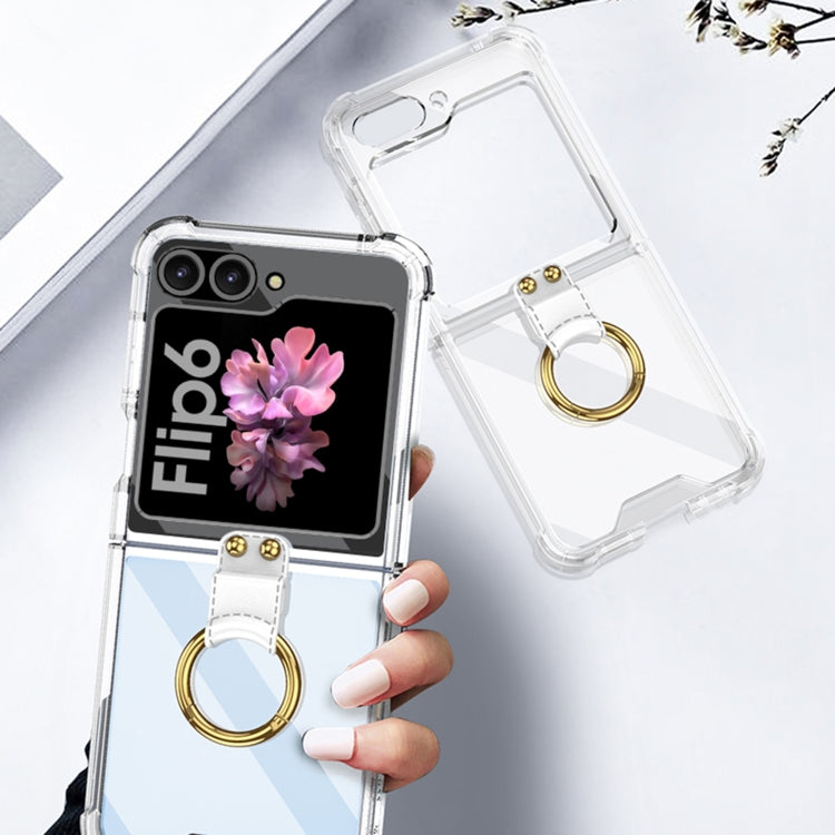 For Samsung Galaxy Z Flip6 GKK Airbag Ring Full Coverage Phone Case(Transparent) - Galaxy Z Flip6 5G Cases by GKK | Online Shopping UK | buy2fix