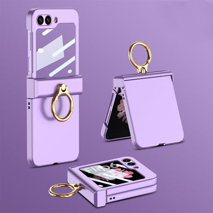 For Samsung Galaxy Z Flip6 GKK Integrated Ultra-thin Hinge Full Coverage Phone Case with Ring(Dream Mirror Purple) - Galaxy Z Flip6 5G Cases by GKK | Online Shopping UK | buy2fix