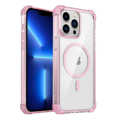 For iPhone 13 Pro Transparent MagSafe Magnetic Phone Case(Pink) - iPhone 13 Pro Cases by buy2fix | Online Shopping UK | buy2fix