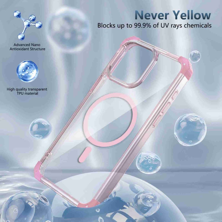 For iPhone 13 Pro Transparent MagSafe Magnetic Phone Case(Pink) - iPhone 13 Pro Cases by buy2fix | Online Shopping UK | buy2fix