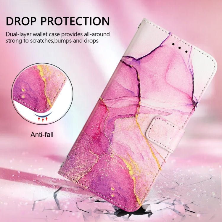 For Blackview A52 PT003 Marble Pattern Flip Leather Phone Case(Pink Purple Gold) - More Brand by buy2fix | Online Shopping UK | buy2fix