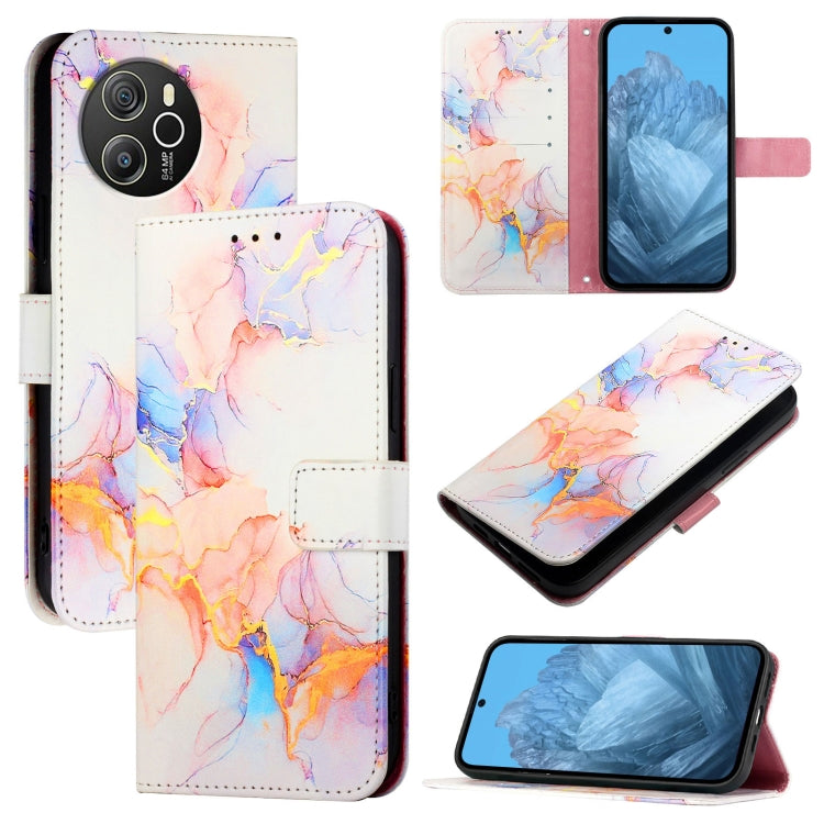 For Blackview Shark 8 PT003 Marble Pattern Flip Leather Phone Case(Galaxy Marble White) - More Brand by buy2fix | Online Shopping UK | buy2fix