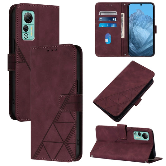 For Ulefone Note 14 Crossbody 3D Embossed Flip Leather Phone Case(Wine Red) - Ulefone Cases by buy2fix | Online Shopping UK | buy2fix