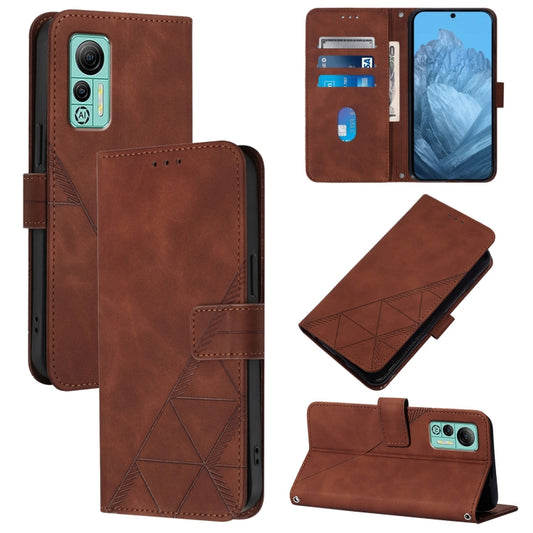 For Ulefone Note 14 Crossbody 3D Embossed Flip Leather Phone Case(Brown) - Ulefone Cases by buy2fix | Online Shopping UK | buy2fix