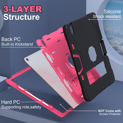 For iPad Air 13 2024 Contrast Color Silicone Acrylic PC Tablet Case with Holder(Black Rose Red) - iPad Air 13 2024 Cases by buy2fix | Online Shopping UK | buy2fix