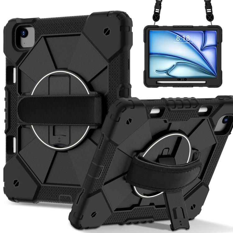 For iPad Air 11 2024 Contrast Color Robot Silicone Hybrid PC Tablet Case(Black) - iPad Air 11 2024 Cases by buy2fix | Online Shopping UK | buy2fix