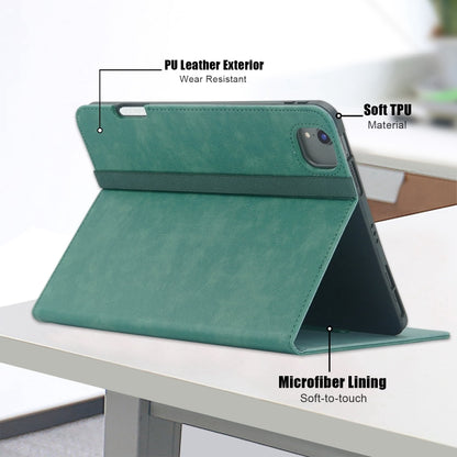 For iPad Air 11 2024 / Pro 11 2022 Front Stand Smart TPU Leather Tablet Case(Green) - iPad Air 11 2024 Cases by buy2fix | Online Shopping UK | buy2fix