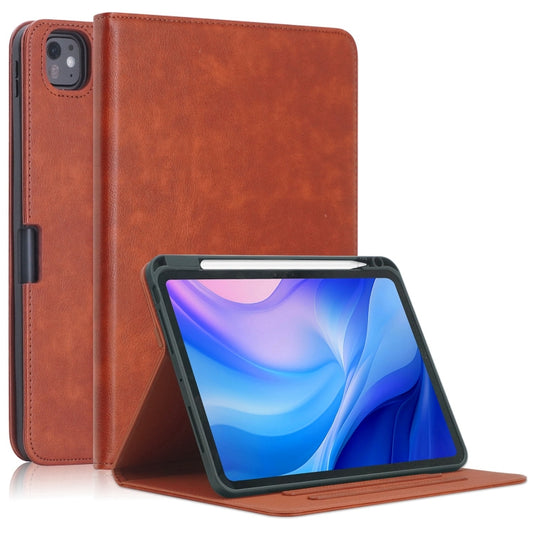 For iPad Pro 11 2024 Front Stand Smart TPU Leather Tablet Case(Brown) - iPad Pro 11 2024 Cases by buy2fix | Online Shopping UK | buy2fix