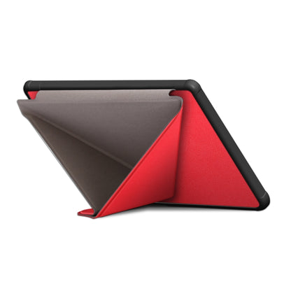 For Kobo Libra Colour 2024 Solid Color Deformation TPU Leather Smart Tablet Case(Red) - Others by buy2fix | Online Shopping UK | buy2fix