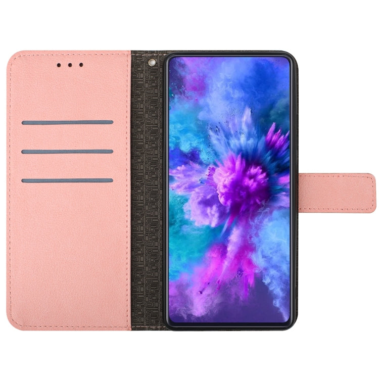 For Samsung Galaxy S25+ 5G Rhombic Grid Texture Leather Phone Case(Pink) - Galaxy S25+ 5G Cases by buy2fix | Online Shopping UK | buy2fix