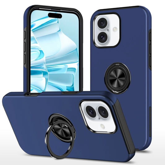 For iPhone 16 Magnetic Ring Holder Phone Case(Navy Blue) - iPhone 16 Cases by buy2fix | Online Shopping UK | buy2fix