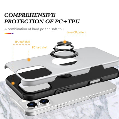 For iPhone 16 Pro Magnetic Ring Holder Phone Case(Silver) - iPhone 16 Pro Cases by buy2fix | Online Shopping UK | buy2fix