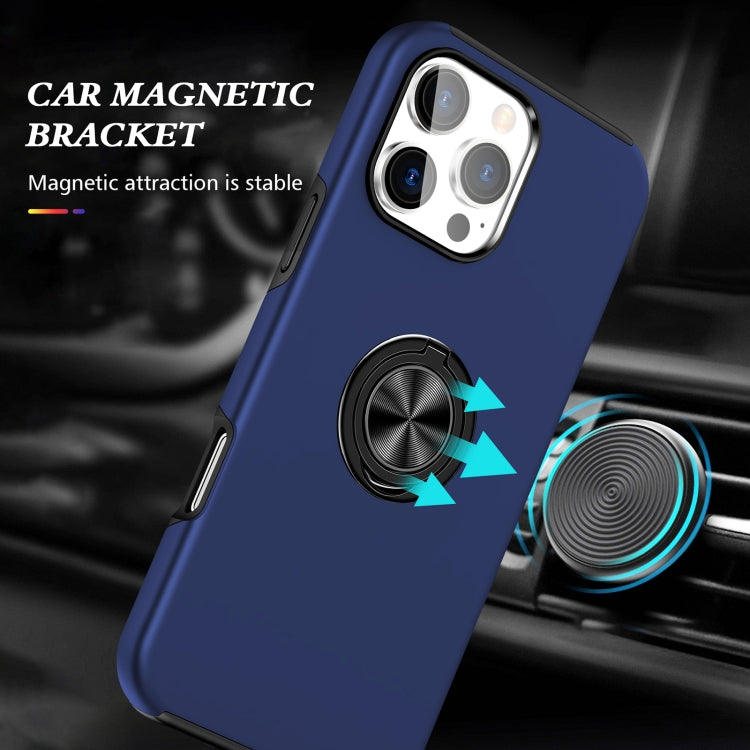 For iPhone 16 Pro Max Magnetic Ring Holder Phone Case(Navy Blue) - iPhone 16 Pro Max Cases by buy2fix | Online Shopping UK | buy2fix