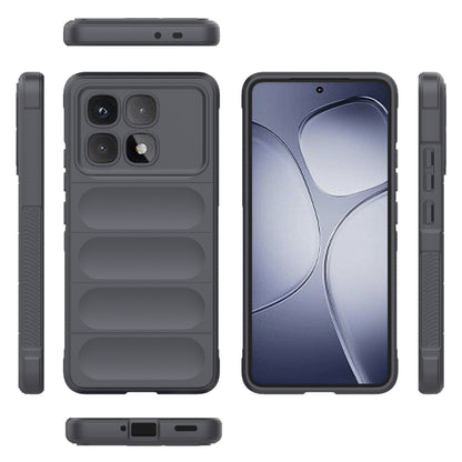 For Redmi K70 Ultra Global Magic Shield TPU + Flannel Phone Case(Dark Grey) - Xiaomi Cases by buy2fix | Online Shopping UK | buy2fix