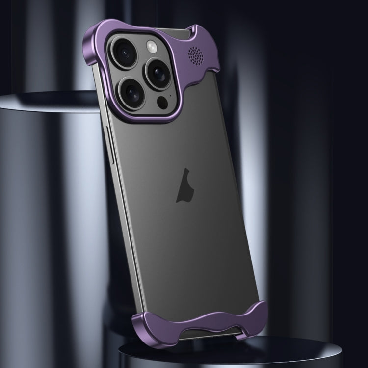 For iPhone 16 Aromatherapy Alloy Frameless Phone Case(Purple) - iPhone 16 Cases by buy2fix | Online Shopping UK | buy2fix