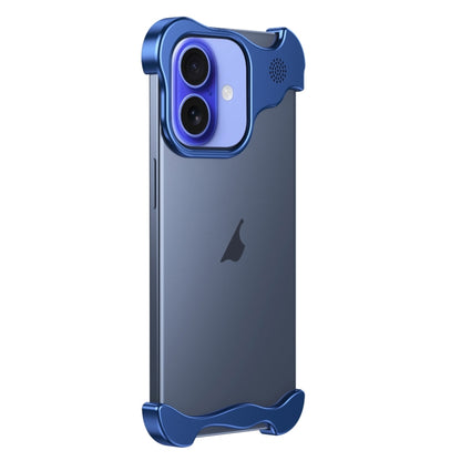 For iPhone 16 Plus Aromatherapy Alloy Frameless Phone Case(Blue) - iPhone 16 Plus Cases by buy2fix | Online Shopping UK | buy2fix