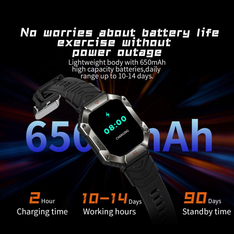 LEMFO KR80 2.0 inch BT5.1 IP67 Sport Smart Watch, Support Bluetooth Call / Sleep / Blood Oxygen / Heart Rate / Blood Pressure Health Monitor(White+Orange) - Smart Watches by LEMFO | Online Shopping UK | buy2fix