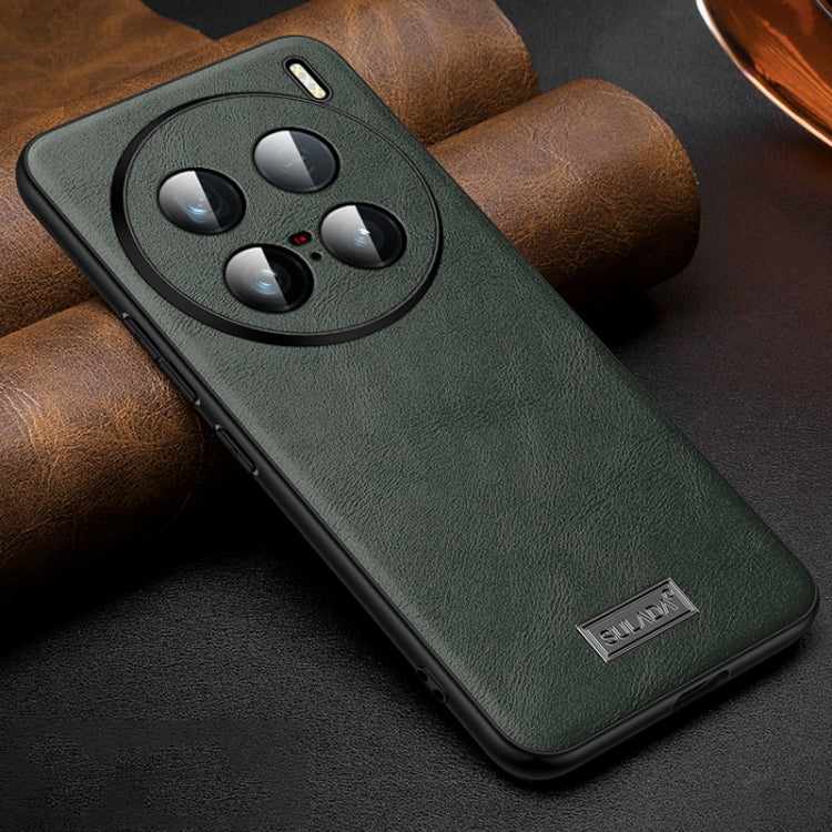 For vivo X100 Ultra SULADA Shockproof TPU + Handmade Leather Phone Case(Green) - vivo Cases by SULADA | Online Shopping UK | buy2fix