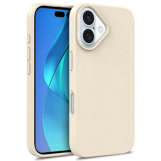 For iPhone 16 Plus Wheat Straw TPU Phone Case(White) - iPhone 16 Plus Cases by buy2fix | Online Shopping UK | buy2fix