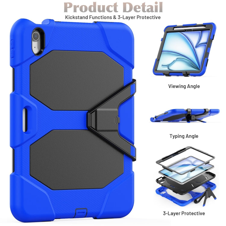 For iPad Air 11 2024 Colorful Silicone Heavy Duty Hybrid PC Tablet Case(Dark Blue) - iPad Air 11 2024 Cases by buy2fix | Online Shopping UK | buy2fix