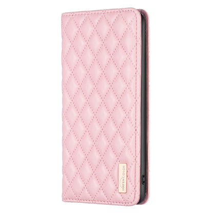 For Samsung Galaxy S25 5G Diamond Lattice Magnetic Leather Flip Phone Case(Pink) - Galaxy S25 5G Cases by buy2fix | Online Shopping UK | buy2fix