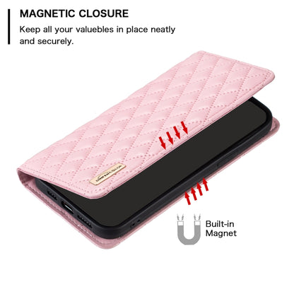 For Samsung Galaxy S25 5G Diamond Lattice Magnetic Leather Flip Phone Case(Pink) - Galaxy S25 5G Cases by buy2fix | Online Shopping UK | buy2fix