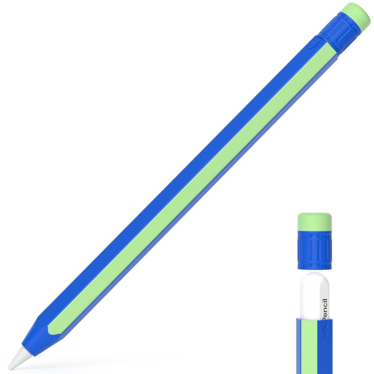 For Apple Pencil 2 / Pencil Pro Colorful Pencil Style Stylus Silicone Protective Case(Sapphire Blue Cyan) - Pencil Accessories by buy2fix | Online Shopping UK | buy2fix