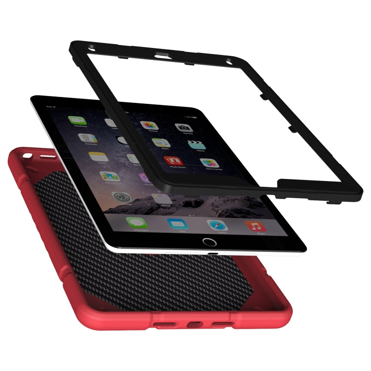 For iPad 10.2 2021 / 2020 / 2019 Armor Holder Silicone Hybrid PC Tablet Case(Red Black) - iPad 10.2 Cases by buy2fix | Online Shopping UK | buy2fix