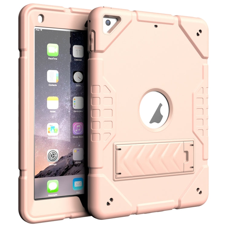 For iPad 9.7 2018 / Air / Air 2 Armor Holder Silicone Hybrid PC Tablet Case(Rose Gold) - iPad 9.7 (2018) & (2017) Cases by buy2fix | Online Shopping UK | buy2fix