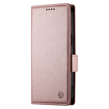 For iPhone 16 Pro Side Buckle Magnetic Frosted Leather Phone Case(Rose Gold) - iPhone 16 Pro Cases by buy2fix | Online Shopping UK | buy2fix