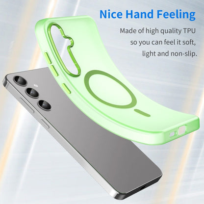 For Samsung Galaxy S24+ 5G MagSafe Frosted Translucent TPU + PC Full Coverage Phone Case(Green) - Galaxy S24+ 5G Cases by buy2fix | Online Shopping UK | buy2fix