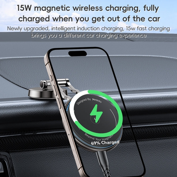 Yesido C306 15W Car Magnetic Wireless Charging Holder(Black) - Wireless Charger Holders by Yesido | Online Shopping UK | buy2fix