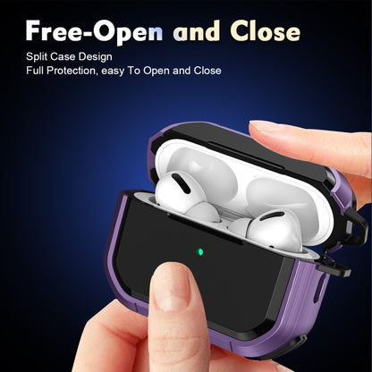 For AirPods 3 Armor TPU + PC Earbuds Box Protective Case with Metal Buckle(Cyan) - For AirPods 3 by buy2fix | Online Shopping UK | buy2fix