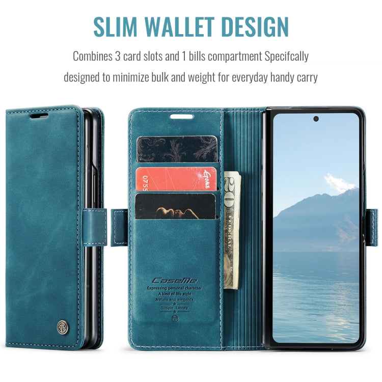 For Samsung Galaxy Z Fold6 5G CaseMe 013 Multifunctional Horizontal Flip Leather Phone Case(Blue) - Galaxy Z Fold6 5G Cases by CaseMe | Online Shopping UK | buy2fix