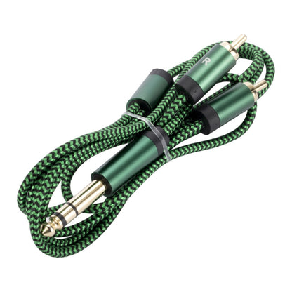 6.35mm Male to Dual RCA Female Audio Adapter Cable, Length:2m(Green) - RCA Cable by buy2fix | Online Shopping UK | buy2fix