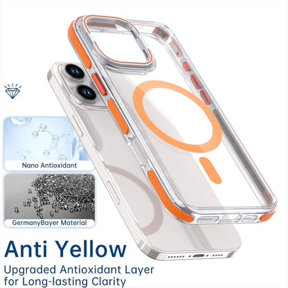 For iPhone 16 Pro Max Dual-Color Clear Acrylic Hybrid TPU Lens Flip Holder MagSafe Phone Case(Yellow) - iPhone 16 Pro Max Cases by buy2fix | Online Shopping UK | buy2fix