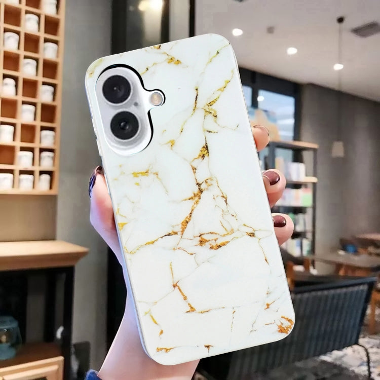 For iPhone 16 Plus IMD Marble TPU Phone Case(White) - iPhone 16 Plus Cases by buy2fix | Online Shopping UK | buy2fix