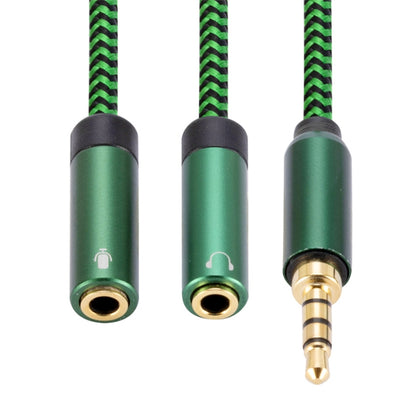 3.5mm Male to Dual 3.5mm Audio + Microphone 2 in 1 Audio Adapter Cable, Length:3m(Green) - Video & Audio Cable by imak | Online Shopping UK | buy2fix