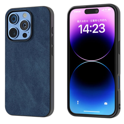 For iPhone 16 Pro Black Frame PU Leather Full Coverage Phone Case(Blue) - iPhone 16 Pro Cases by buy2fix | Online Shopping UK | buy2fix