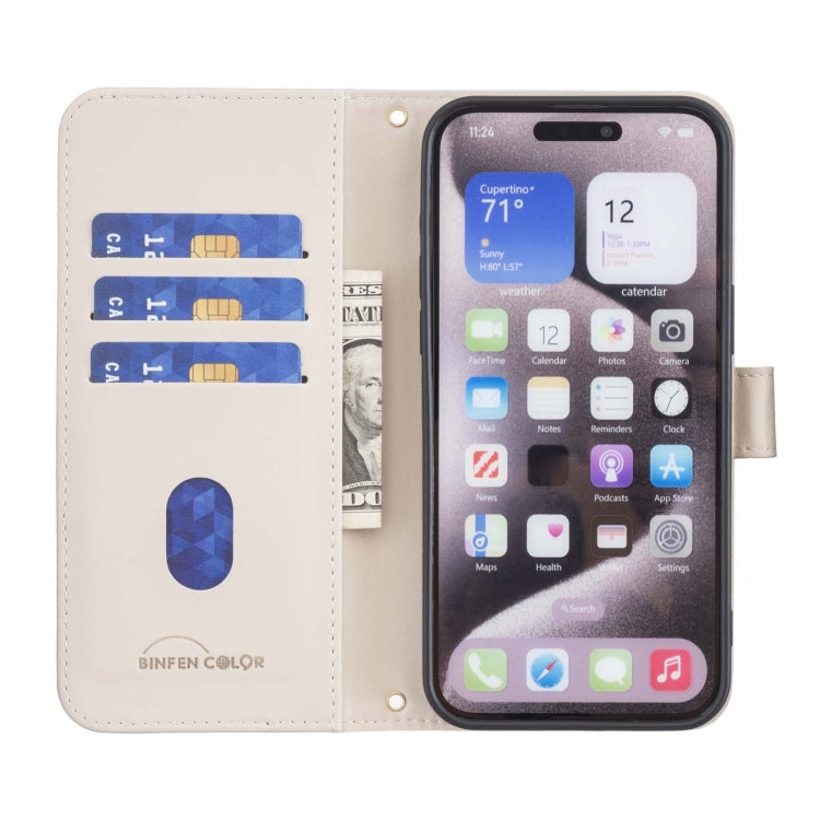 For iPhone 16 Square Texture Leather Phone Case(Beige) - iPhone 16 Cases by buy2fix | Online Shopping UK | buy2fix