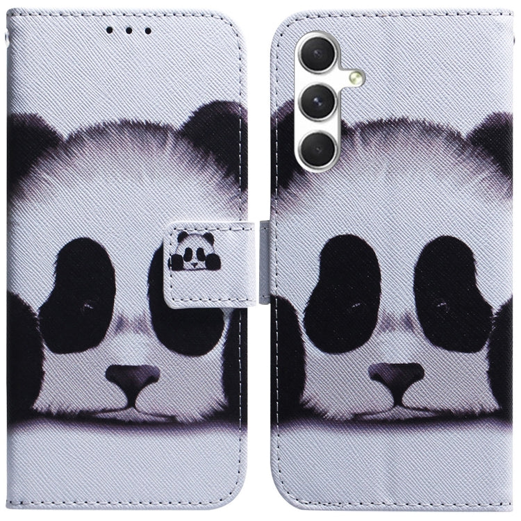 For Samsung Galaxy S25 5G Coloured Drawing Flip Leather Phone Case(Panda) - Galaxy S25 5G Cases by buy2fix | Online Shopping UK | buy2fix