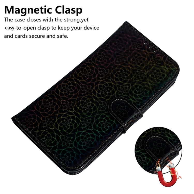 For Samsung Galaxy S25 5G Colorful Magnetic Buckle Leather Phone Case(Black) - Galaxy S25 5G Cases by buy2fix | Online Shopping UK | buy2fix