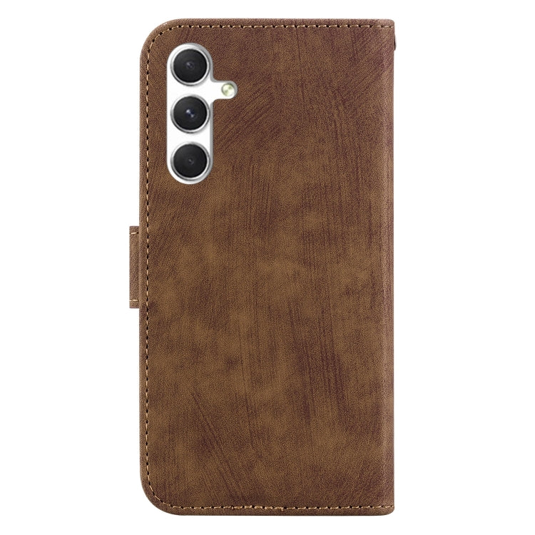 For Samsung Galaxy S25 5G Little Tiger Embossed Leather Phone Case(Brown) - Galaxy S25 5G Cases by buy2fix | Online Shopping UK | buy2fix