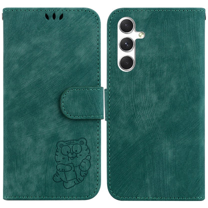 For Samsung Galaxy S25+ 5G Little Tiger Embossed Leather Phone Case(Green) - Galaxy S25+ 5G Cases by buy2fix | Online Shopping UK | buy2fix